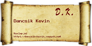 Dancsik Kevin névjegykártya