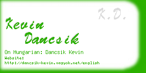 kevin dancsik business card